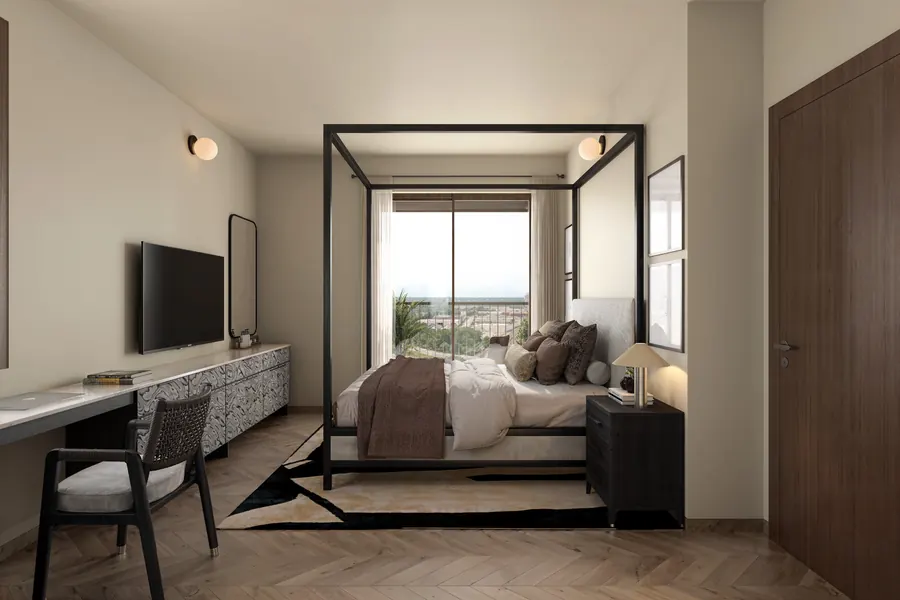 Artist's impression of a bedroom